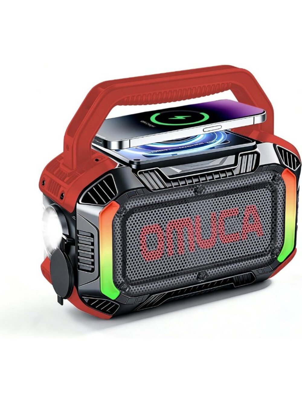 Portable Waterproof Bluetooth Speakers, 40W Bass, 20H Playtime, RGB Light, TWS